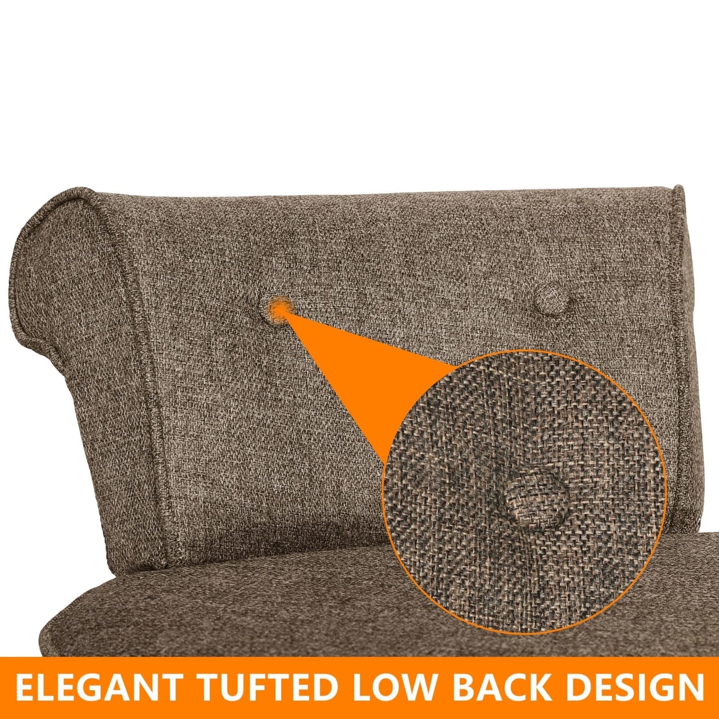 VEIKOUS Makeup Vanity Stool Chair with Low Back and Wood Legs-17.3 x 15.7 x 25.1