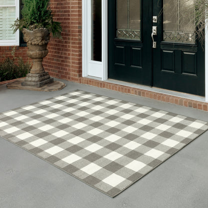 Vista Home Malta Gingham Check Indoor/Outdoor Area Rug
