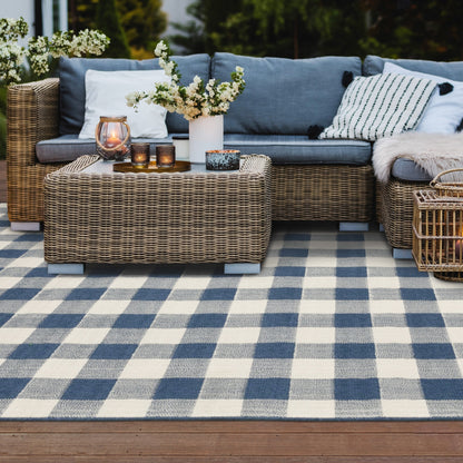 Vista Home Malta Gingham Check Indoor/Outdoor Area Rug