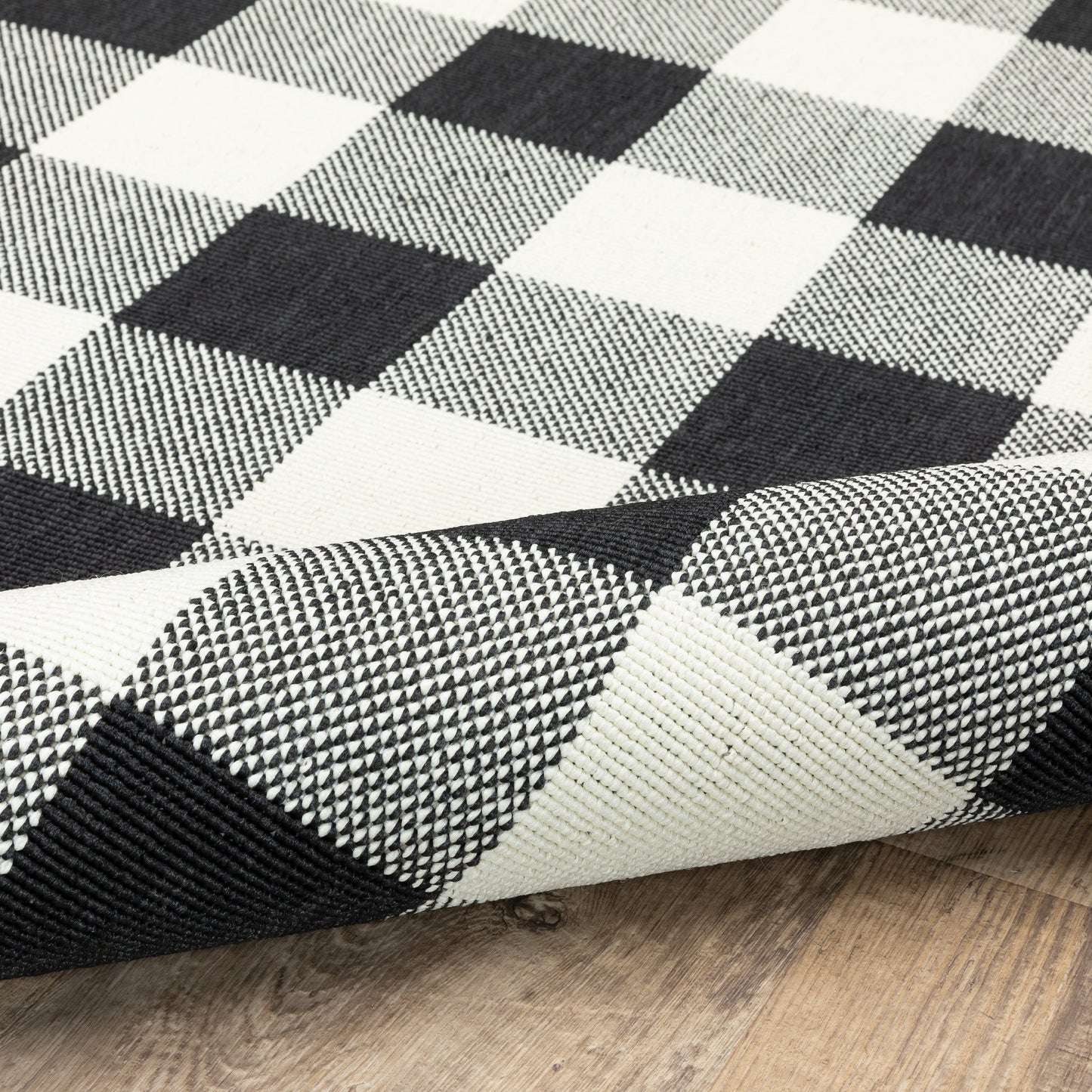 Vista Home Malta Gingham Check Indoor/Outdoor Area Rug