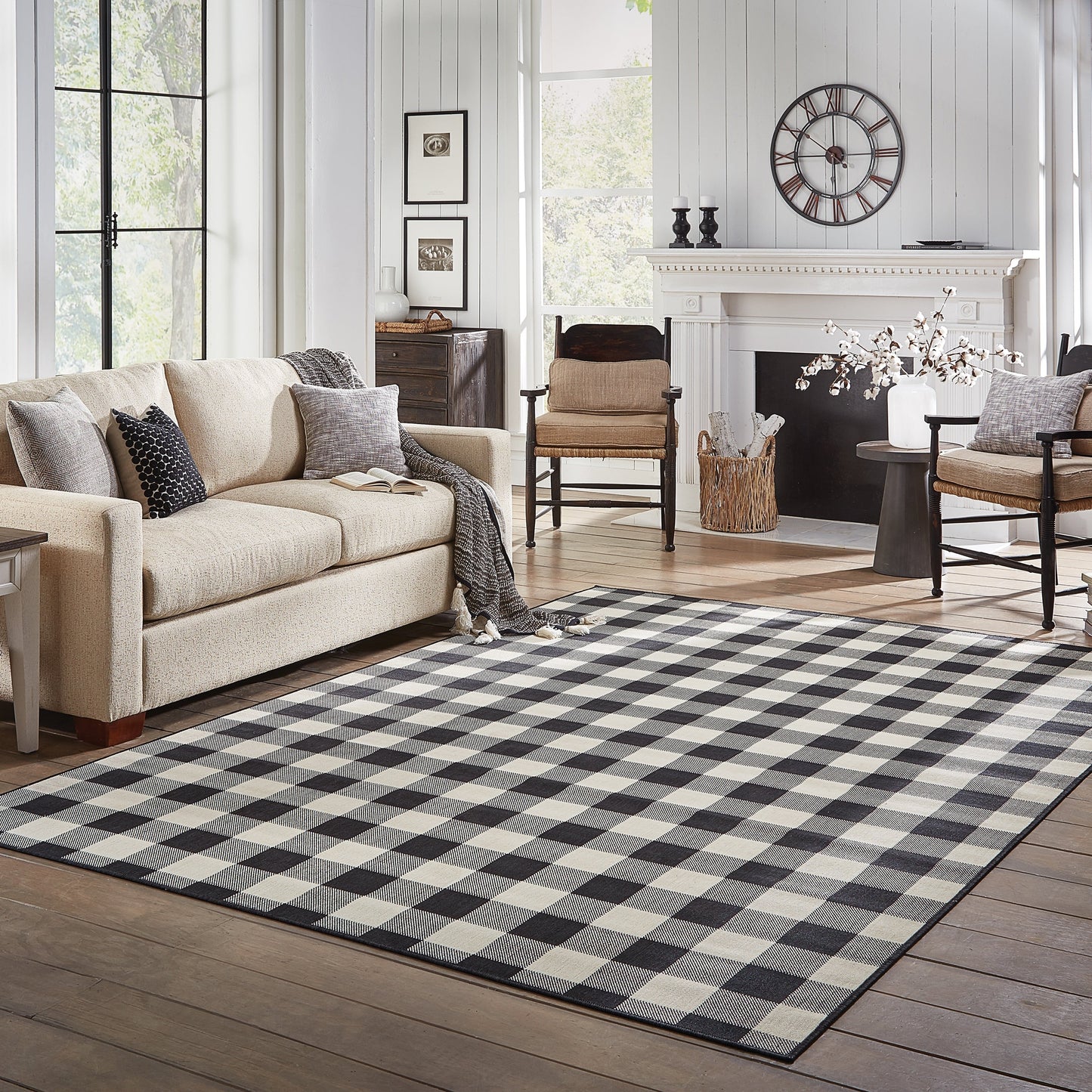 Vista Home Malta Gingham Check Indoor/Outdoor Area Rug
