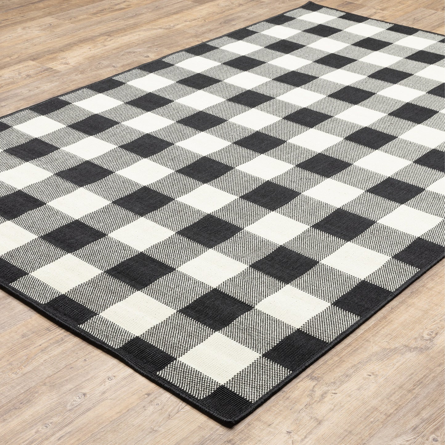 Vista Home Malta Gingham Check Indoor/Outdoor Area Rug