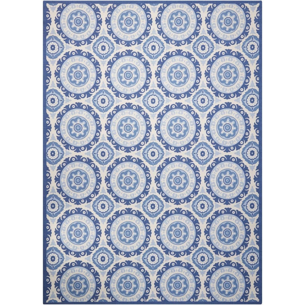 Waverly Sun N' Shade Indoor Outdoor Boho Medallion Area Rug