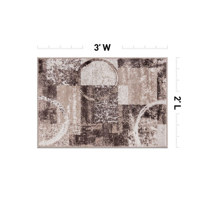 World Rug Gallery Abstract Polypropylene Machine-Made Circle Area Rug