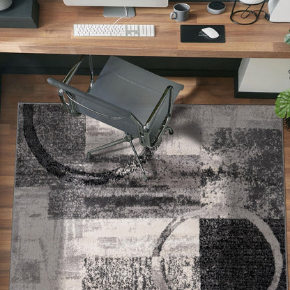 World Rug Gallery Abstract Polypropylene Machine-Made Circle Area Rug