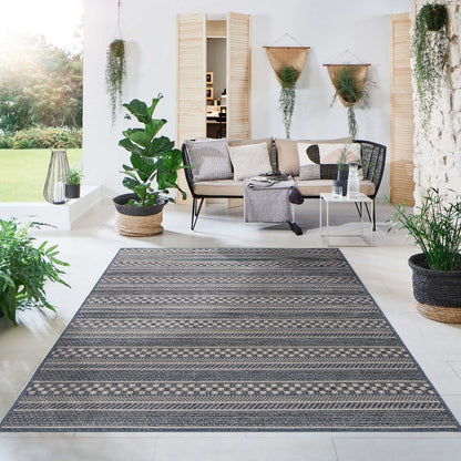 World Rug Gallery Bohemian Geometric Stripe Indoor/Outdoor Area Rug