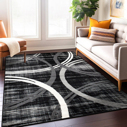 World Rug Gallery Contemporary Abstract Circles Design Area Rug