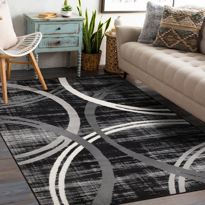 World Rug Gallery Contemporary Abstract Circles Design Area Rug