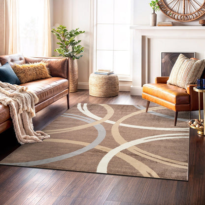 World Rug Gallery Contemporary Abstract Circles Design Area Rug