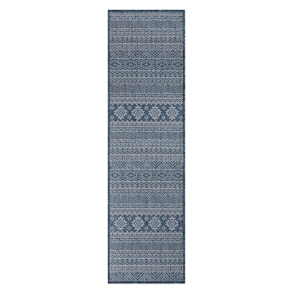 World Rug Gallery Distressed Geometric Bohemian Textured Flat Weave Indoor/Outdoor Area Rug