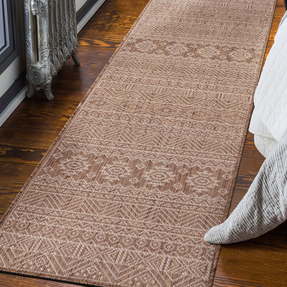 World Rug Gallery Distressed Geometric Bohemian Textured Flat Weave Indoor/Outdoor Area Rug