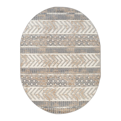 World Rug Gallery Distressed Geometric Indoor/Outdoor Area Rug
