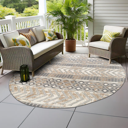 World Rug Gallery Distressed Geometric Indoor/Outdoor Area Rug