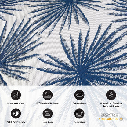 World Rug Gallery Floral Tropical Reversible Recycled Plastic Outdoor Rugs