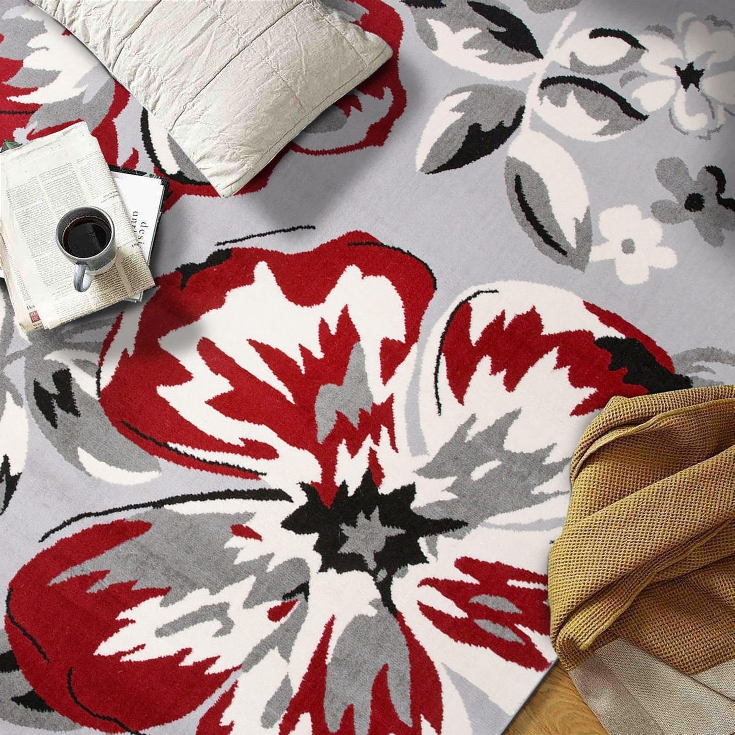 World Rug Gallery Modern Floral Design Area Rug