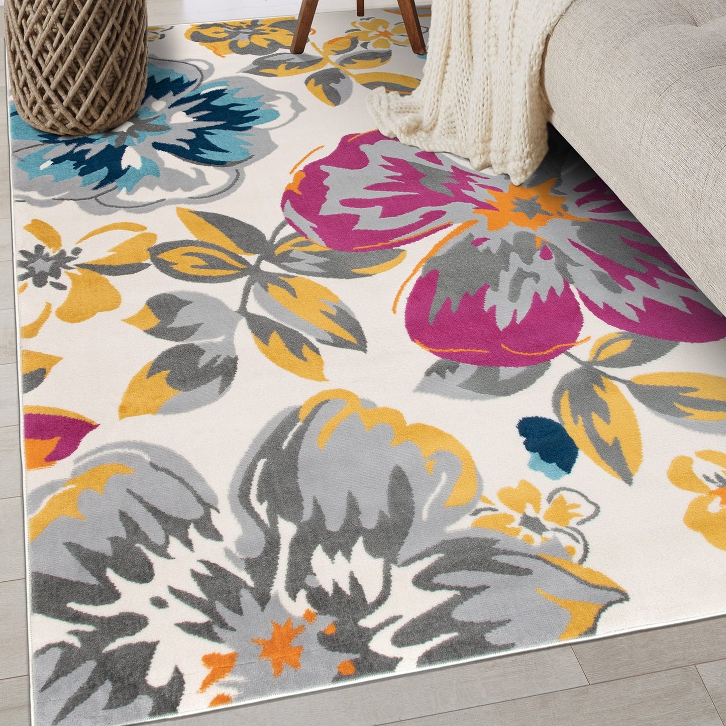 World Rug Gallery Modern Floral Design Area Rug