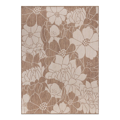 World Rug Gallery Modern Floral Flowers Textured Flat Weave Indoor/Outdoor Area Rug