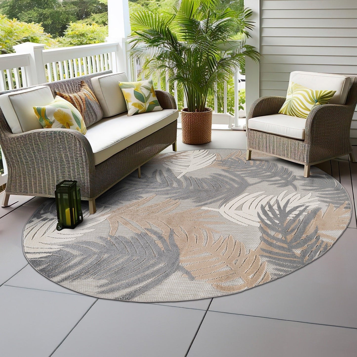 World Rug Gallery Tropical Floral Modern Indoor/Outdoor Area Rug