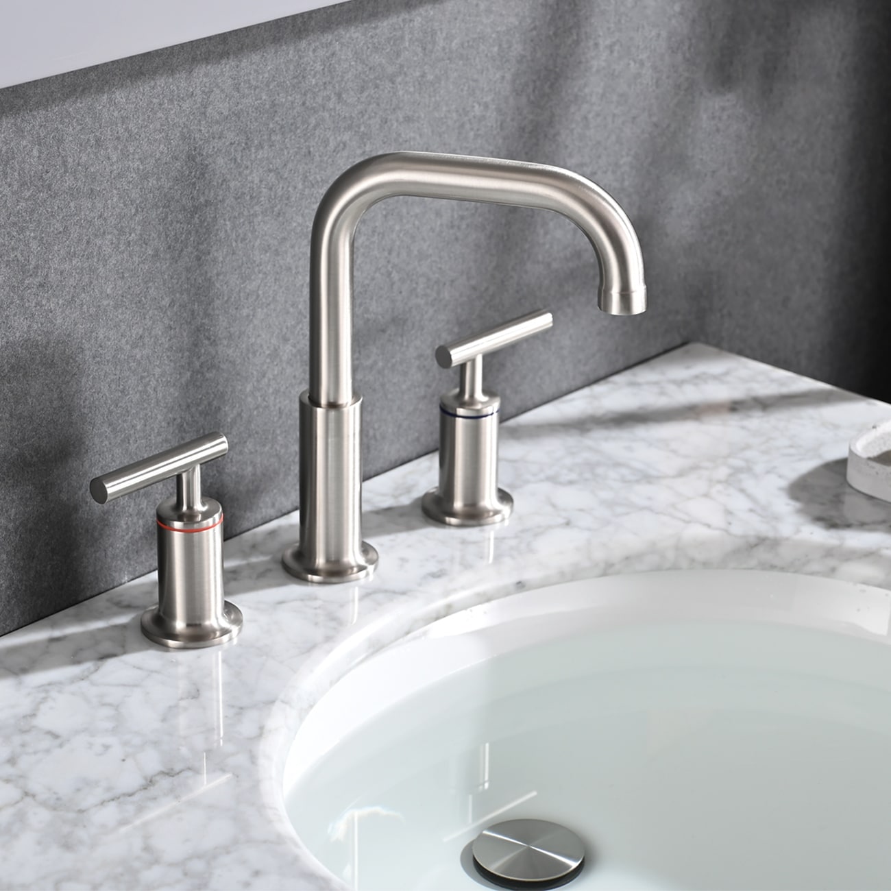 YASINU 8 Inch Luxury Widespread Bathroom Sink Faucet with Pop-Up Drain