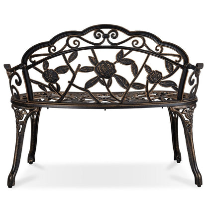 Yaheetech Outdoor Metal Bench Patio Park Garden Bench - N/A